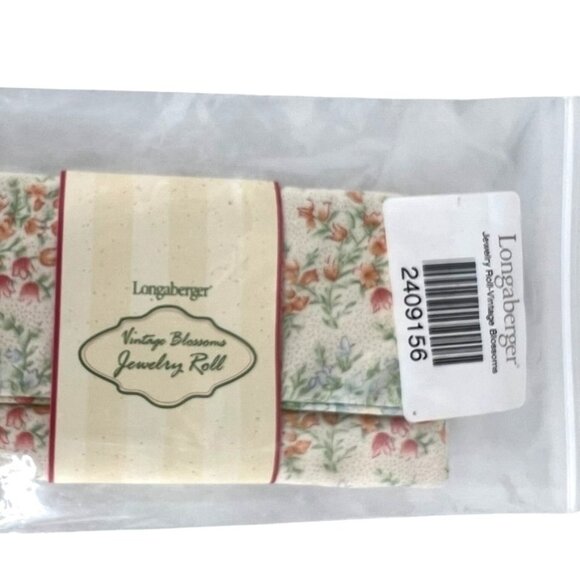 New Longaberger Vintage Blossom Floral Fabric Jewelry Roll Fabric Organizer Bag - Picture 6 of 7